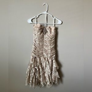 Stunning strapless Jessica McClintock dress with shawl